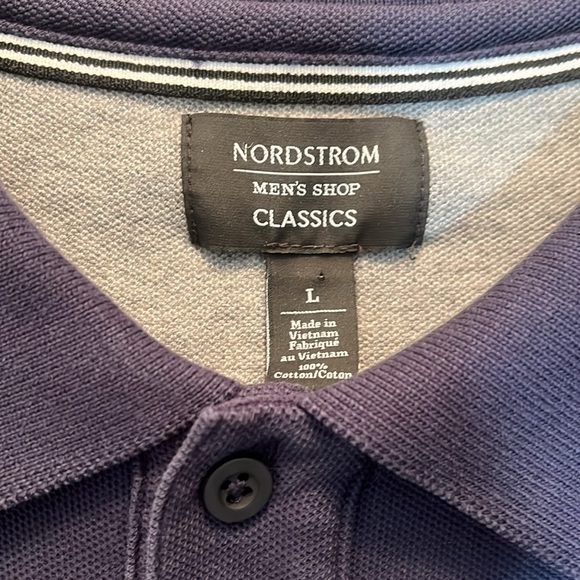Nordstrom Black Classic Polo Short Sleeve Shirt Size Large - Picture 2 of 6